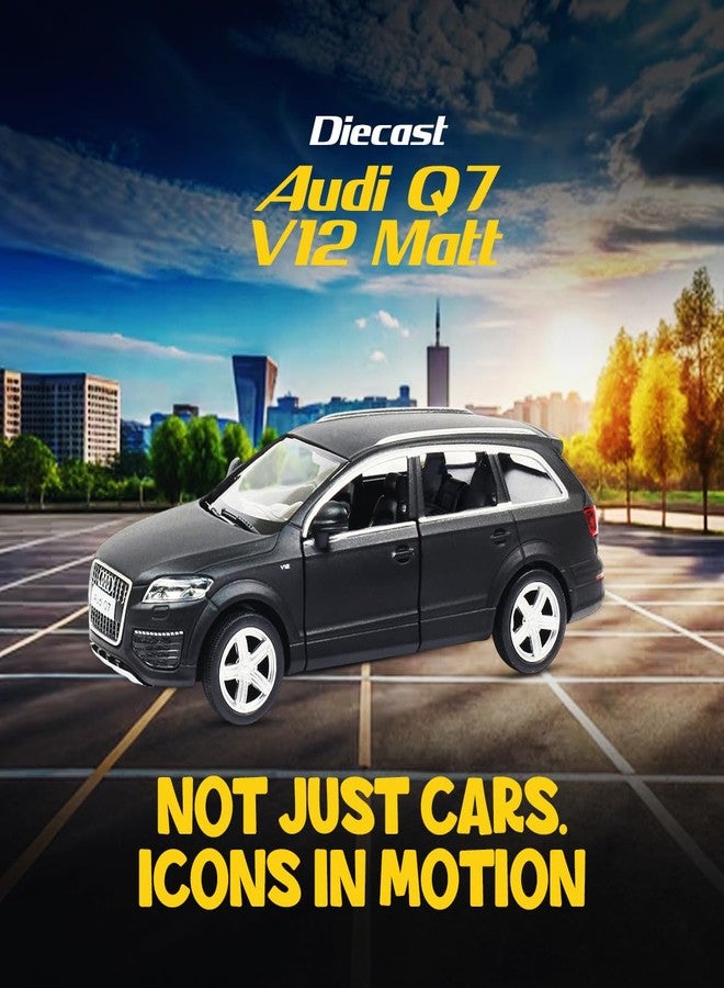 Rmz City 5 Inch Die Cast Audi Q7 V12 Matt Toy Car 1:40 Scale Model | Licensed Collectible Vehicle with Opening Doors & Pullback Action | International Series for Kids & Car Lovers | Matt Black - Image 3